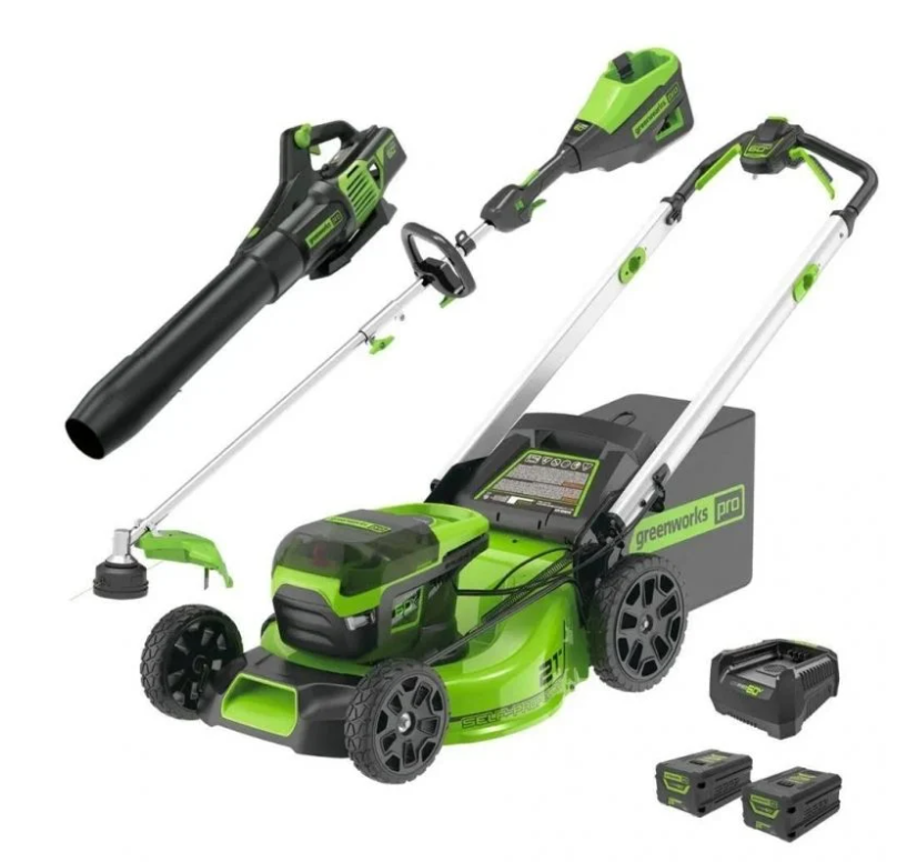 Greenworks 60V 51cm Self-Propelled Lawnmower Ultimate Start Up Kit