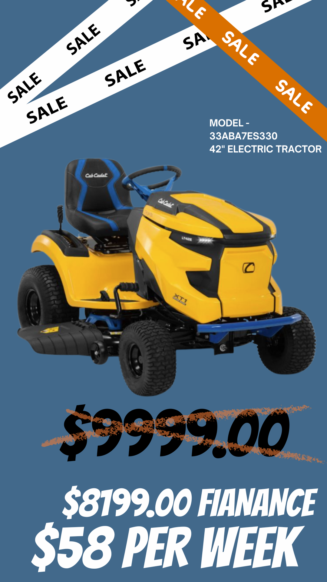 Cub Cadet XT1 LT 42 E Electric Ride-on Ride On Mower