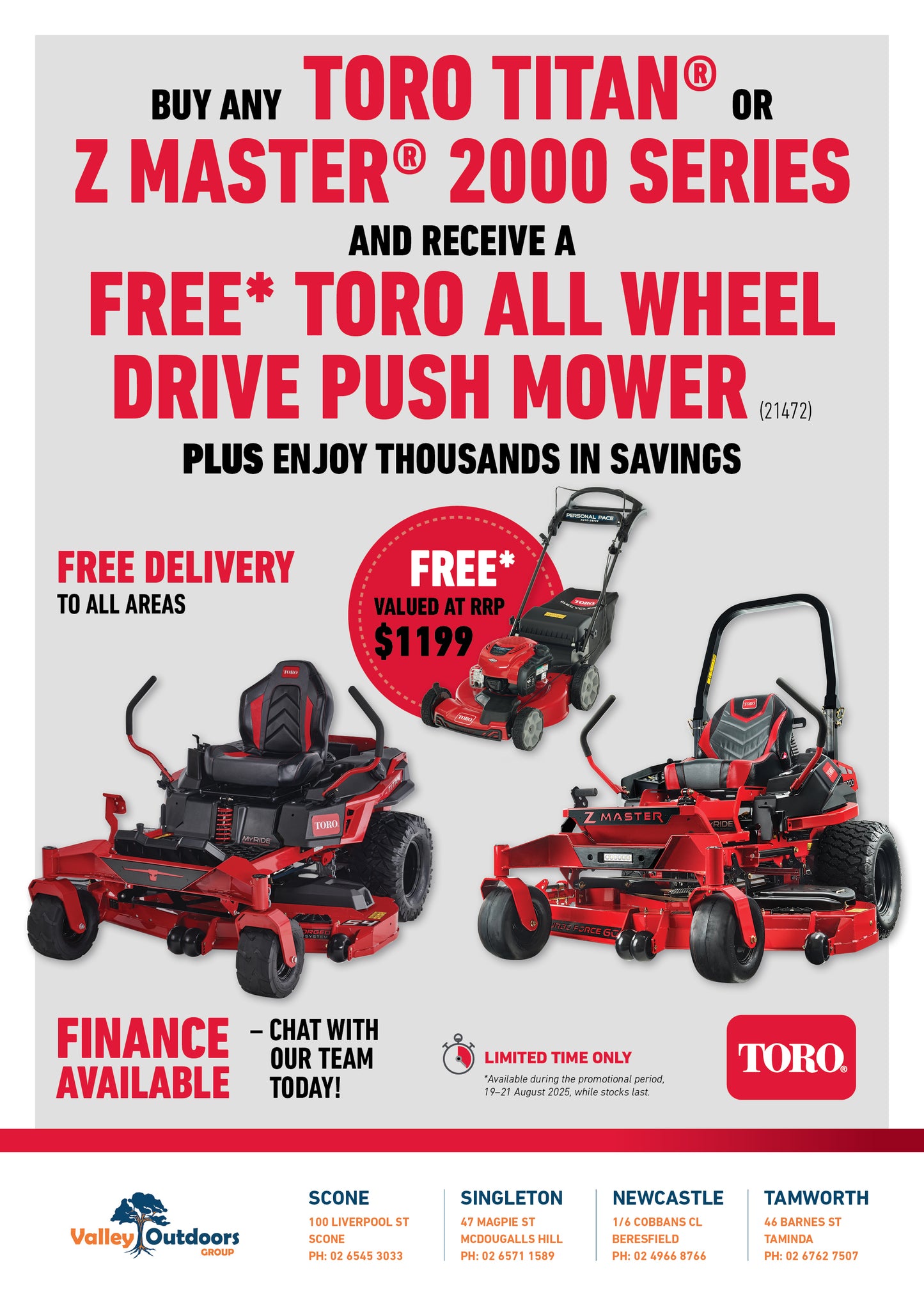 Toro 54” (76550TA) TITAN® MR5400 MyRIDE® Zero Turn Mower